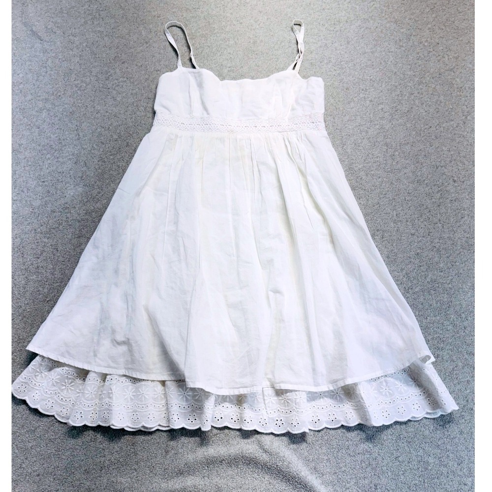 Mossimo Supply Co White Eyelet Sundress Womens Small Boho Cottagecore Sleeveless